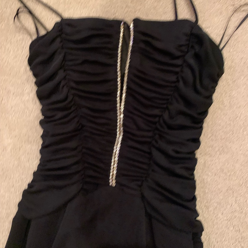 JS Boutique Black ruched gown